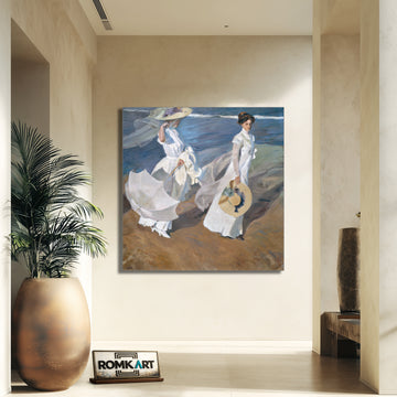 Joaquin Sorolla Strolling Along The Seashore 1909 – Reproduction