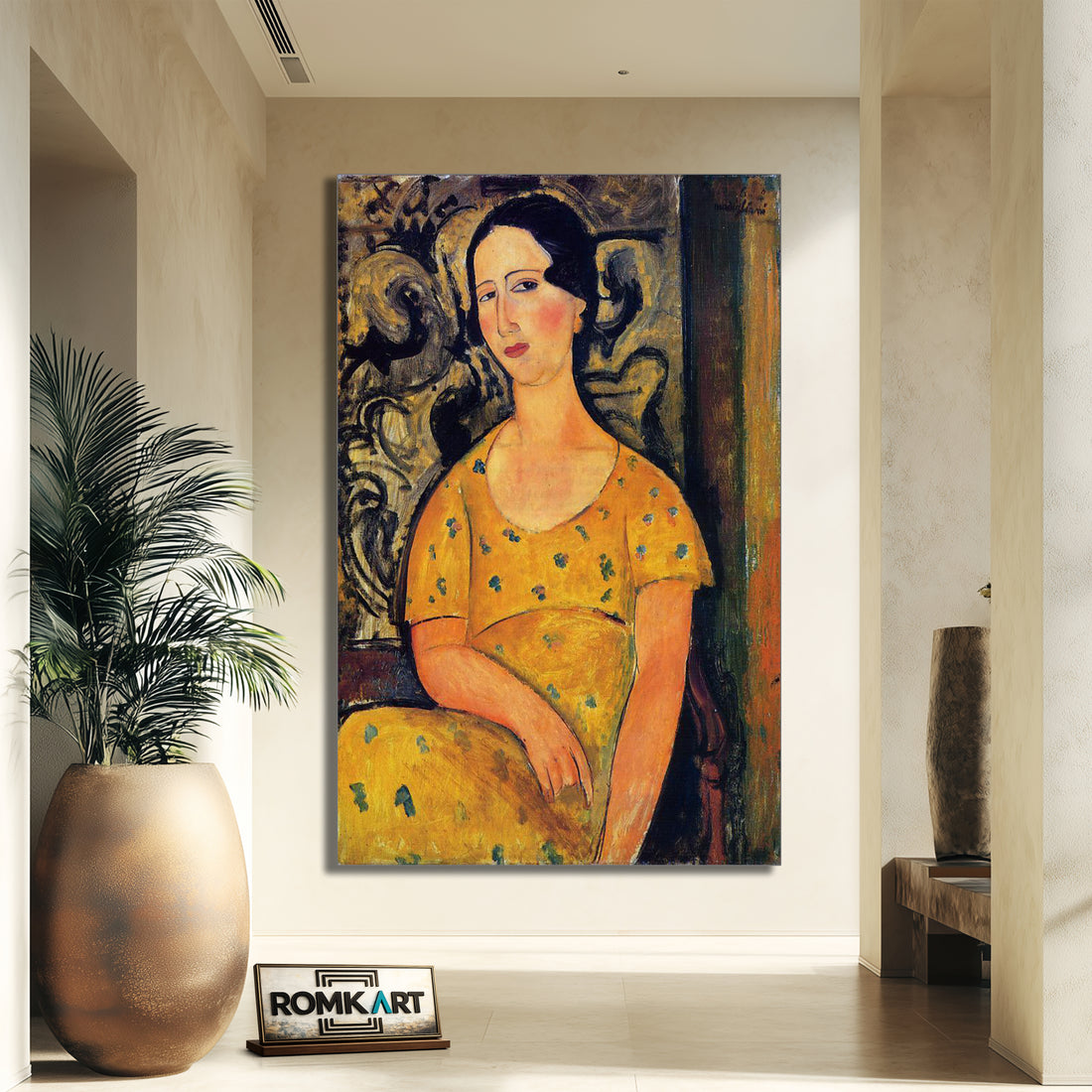 Amedeo Modigliani Young Woman in a Yellow Dress (Madame Modot) 1918 – Reproduction