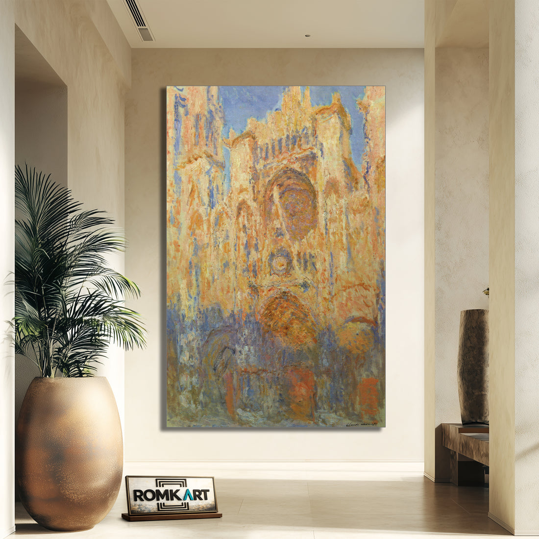 Claude Monet Rouen Cathedral Facade Sunset Harmony In Gold And Blue 1892-1894 – Reproduction
