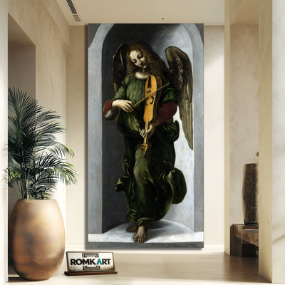 Giovanni Ambrogio De Predis An Angel In Green With A Vielle – Reproduction