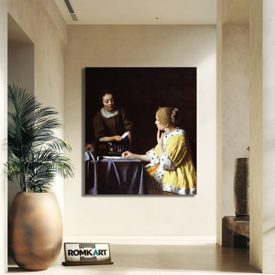 Johannes Vermeer Mistress And Maid 1667 – Reproduction