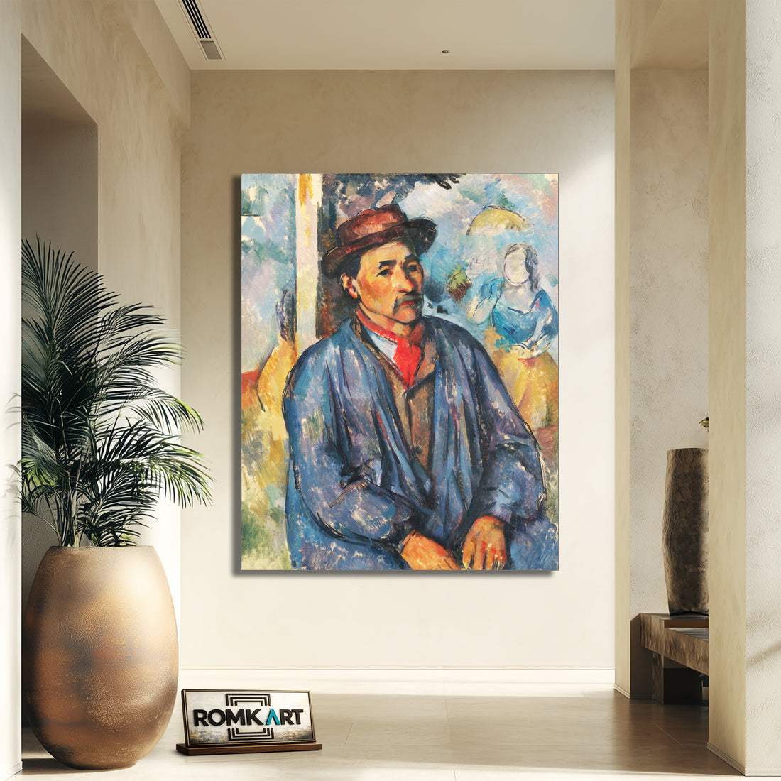 Paul Cezanne Man In A Blue Smock 1896-1897 – Reproduction