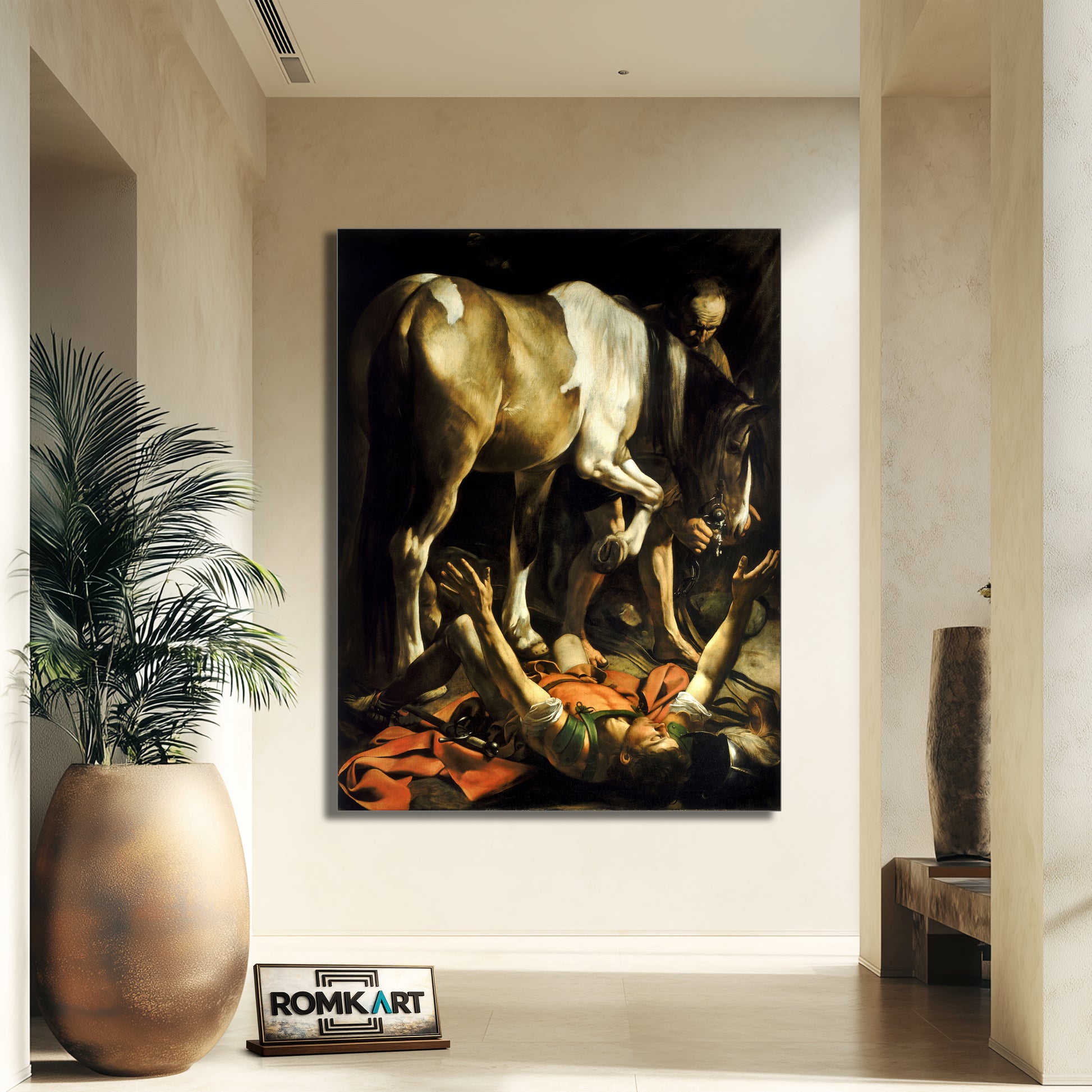 Caravaggio Conversion On The Way To Damascus 1601 – Reproduction