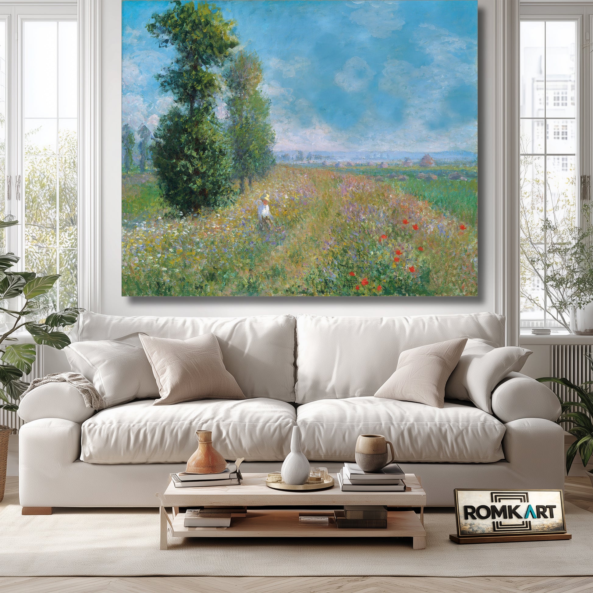 Claude Monet Meadow With Poplars 1875 – Reproduction
