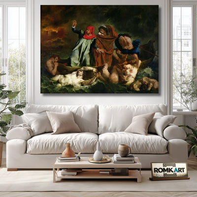 Eugene Delacroix Dante And Virgil In Hell 1822 – Reproduction