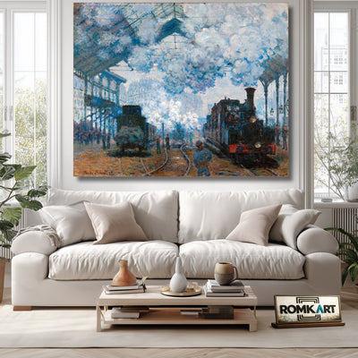 Claude Monet The Gare Saint-lazare Arrival Of A Train 1877 – Reproduction