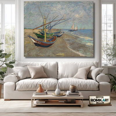 Vincent Van Gogh Fishing Boats On The Beach At Saintes-maries 1888 – Reproduction