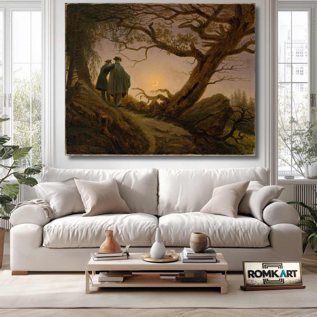 Caspar David Friedrich Two Men Contemplating The Moon 1825 – Reproduction