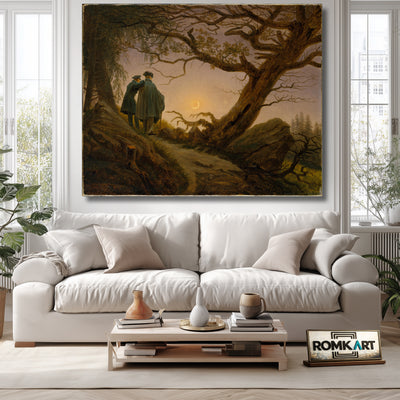 Caspar David Friedrich Two Men Contemplating The Moon 1825 – Reproduction