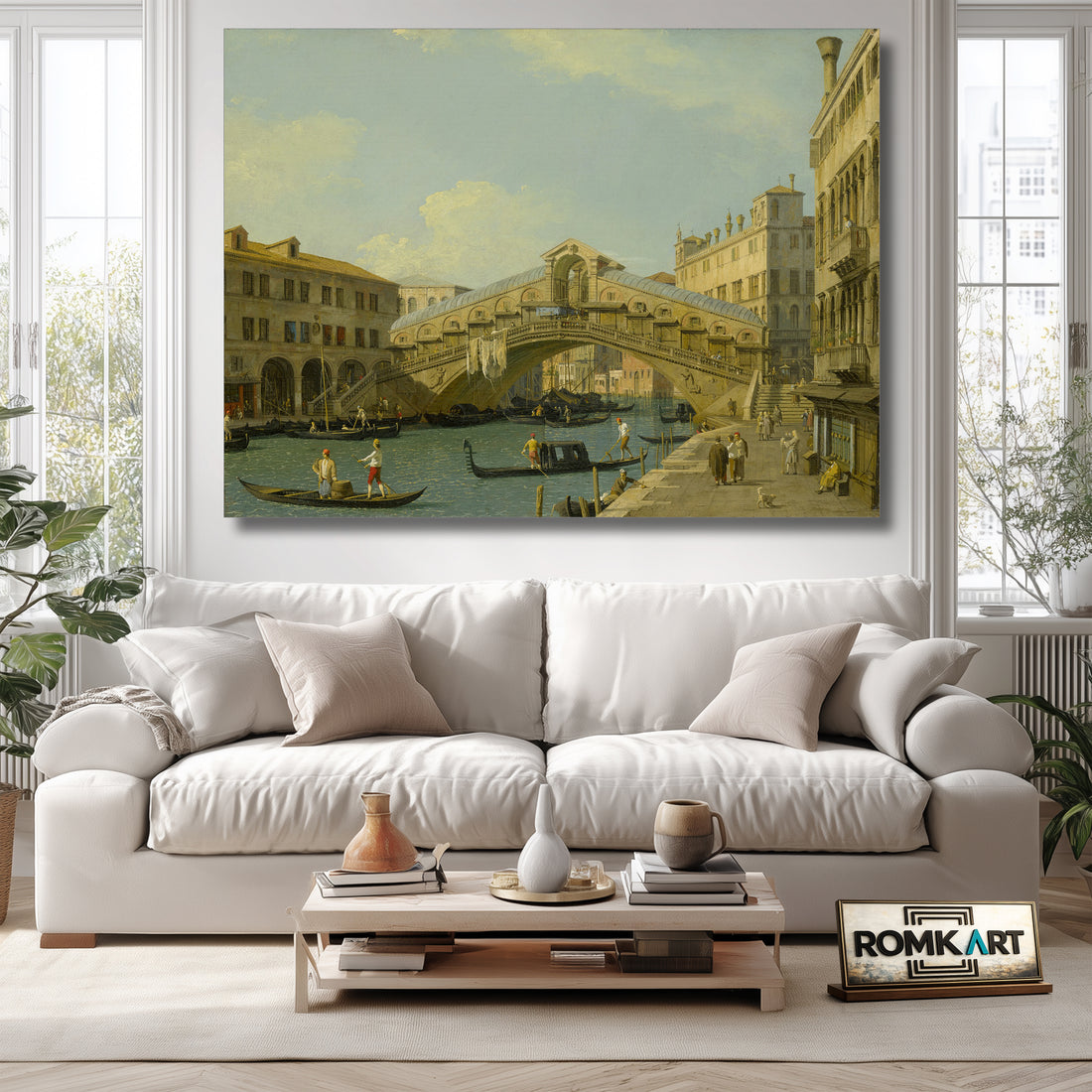 Canaletto Venice A View Of The Grand Canal Looking North Towards The Rialto Bridge – Reproduction