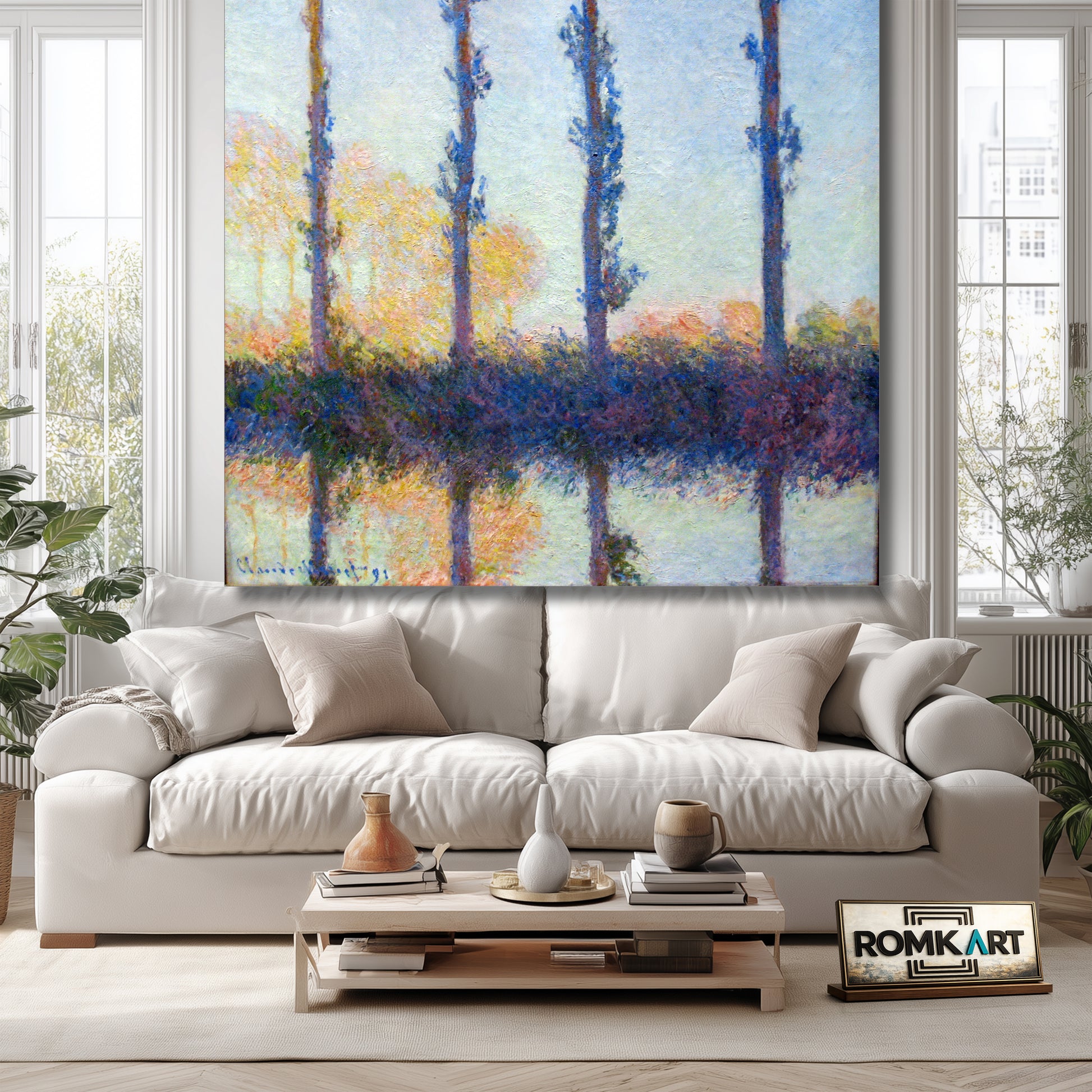 Claude Monet The Four Trees Four Poplars On The Banks Of The Epte River Near Giverny – Reproduction