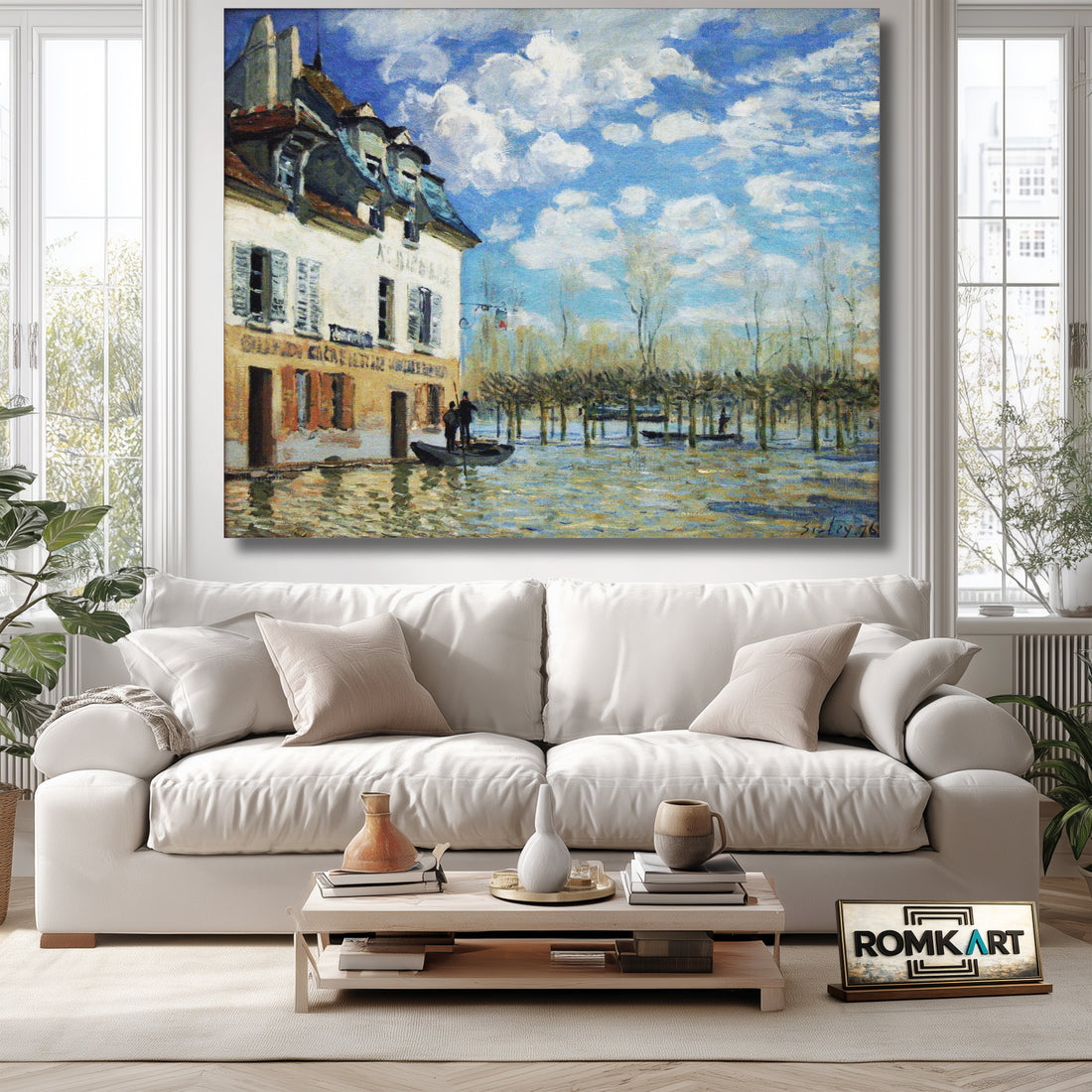 Alfred Sisley Boat In The Flood At Port Marly – Reproduction