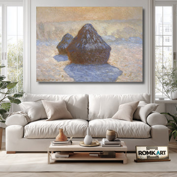 Claude Monet Haystacks Snow Effect 1891 – Reproduction