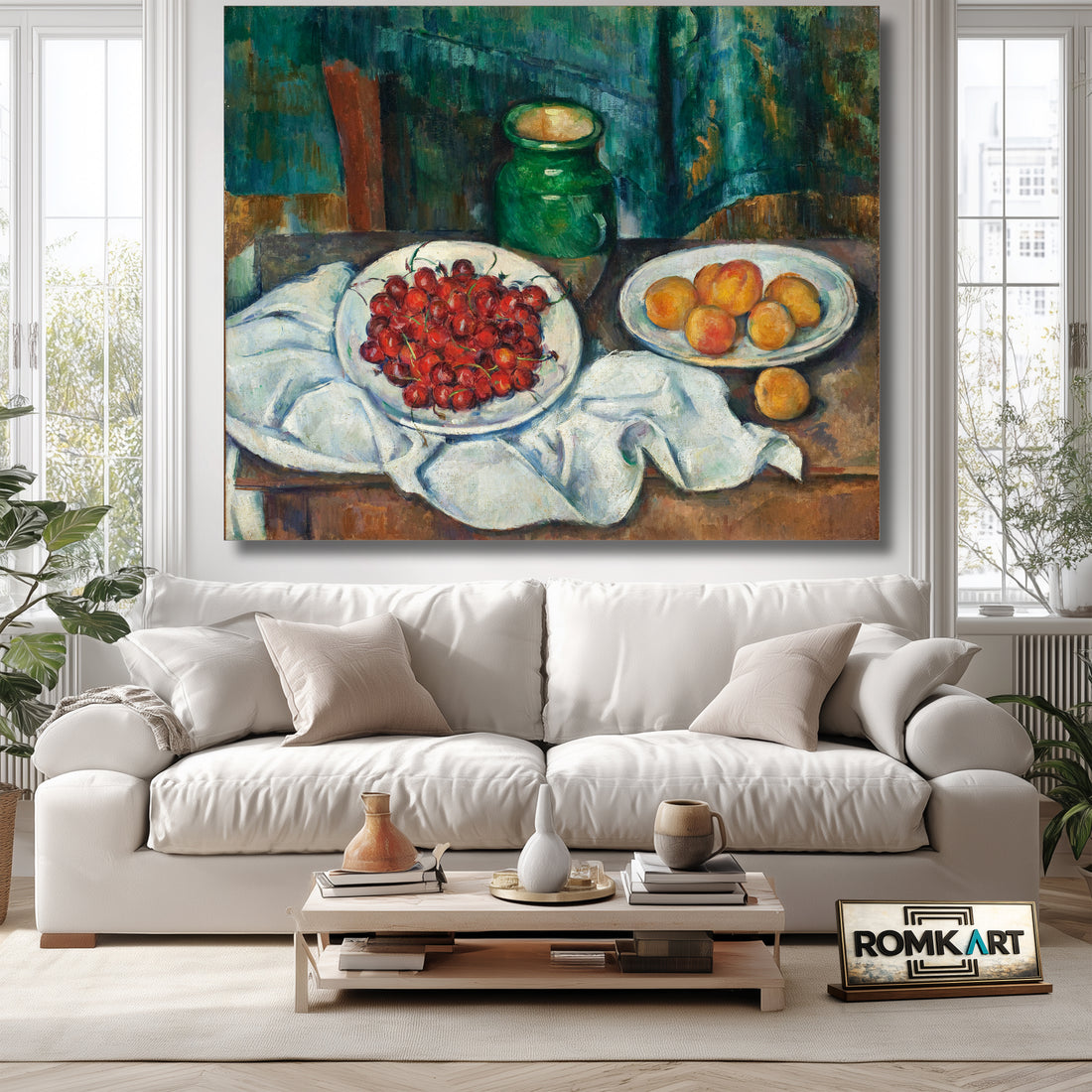 Paul Cezanne Still Life With Cherries And Peaches 1885 – Reproduction