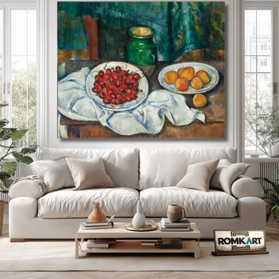 Paul Cezanne Still Life With Cherries And Peaches 1885 – Reproduction