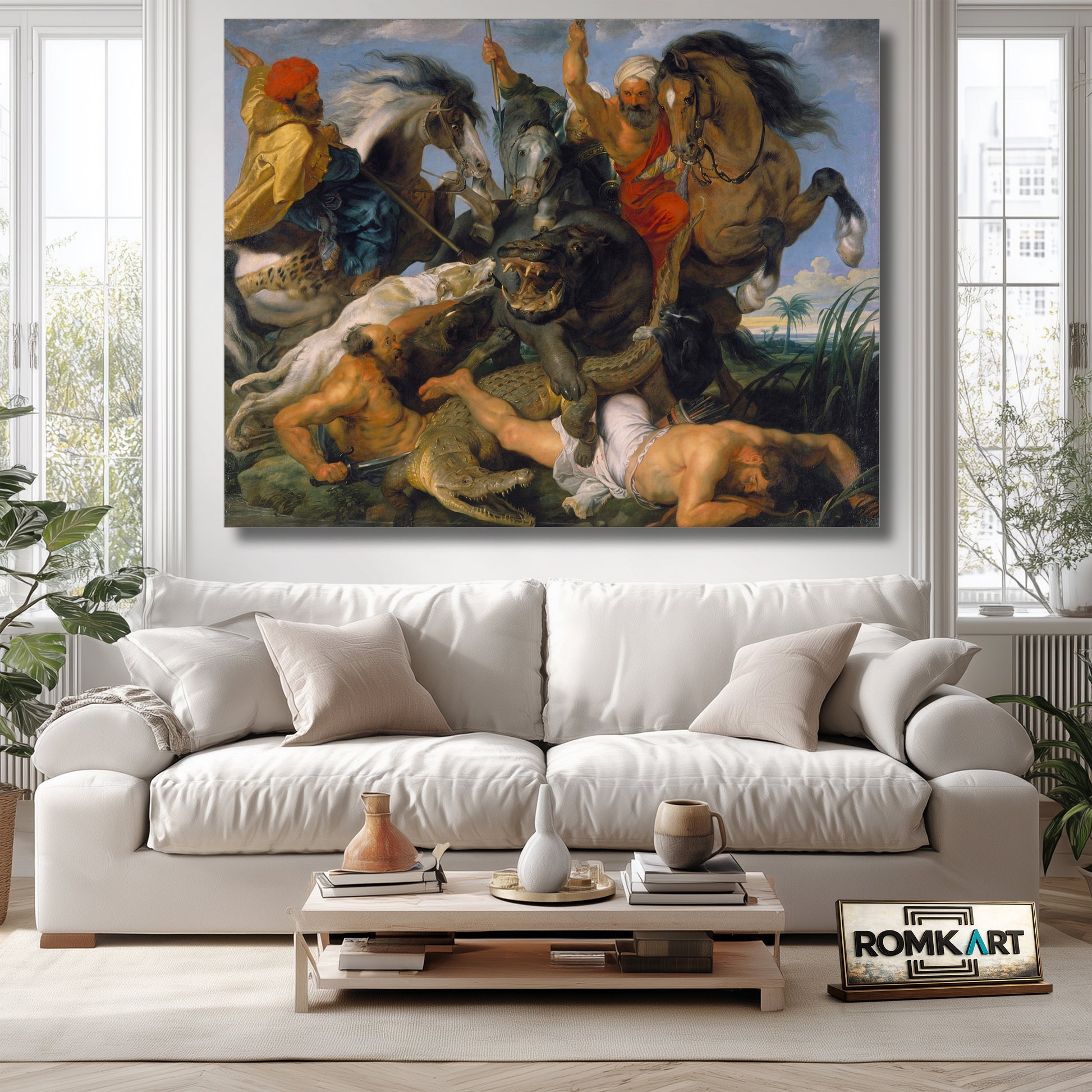 Peter Paul Rubens The Hippopotamus And Crocodile Hunt 1615 – Reproduction