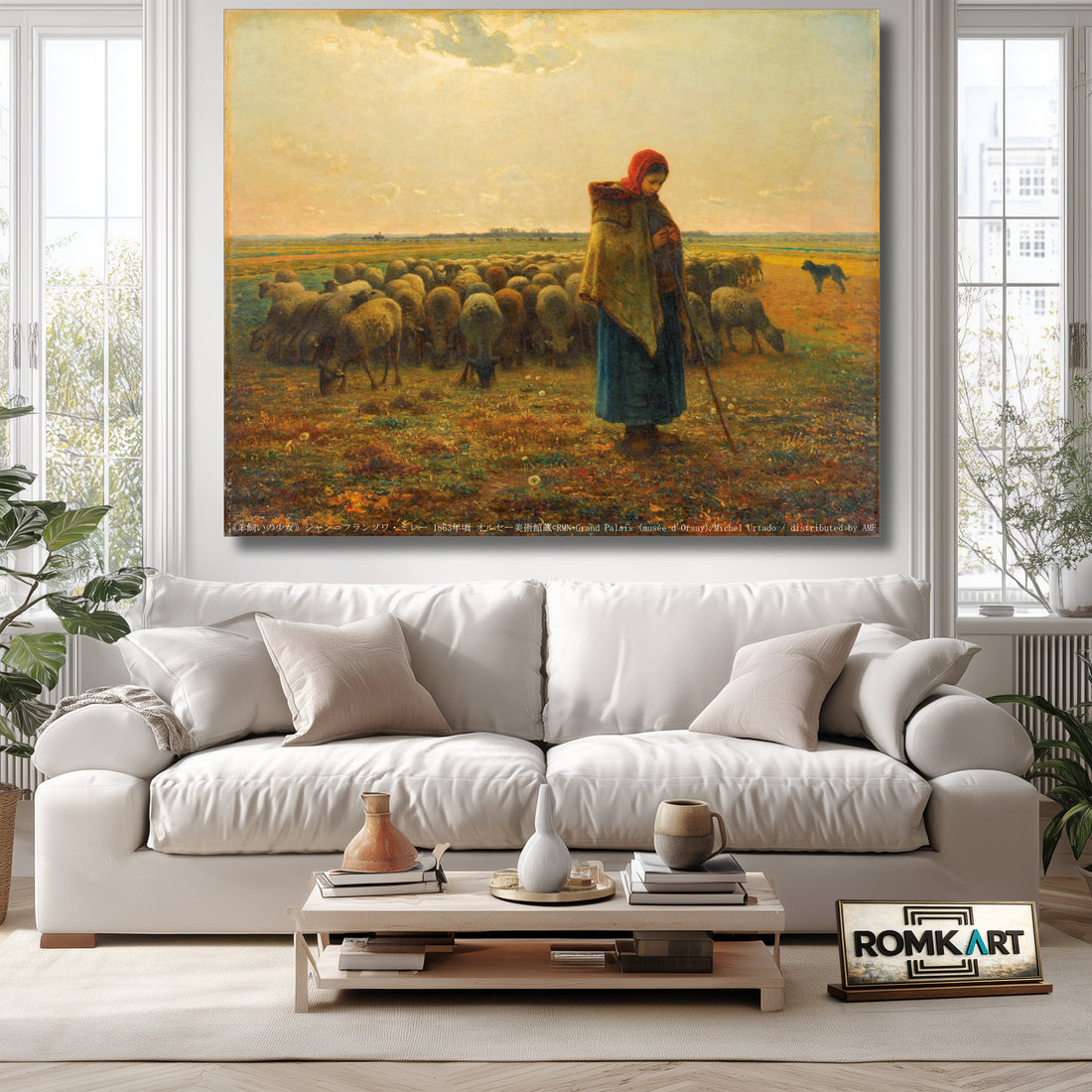 Jean-francois Millet Shepherdess With Her Flock 1864 – Reproduction