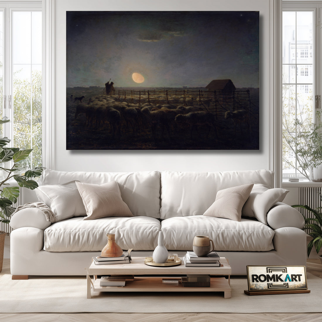 Jean-francois Millet The Sheepfold Moonlight – Reproduction