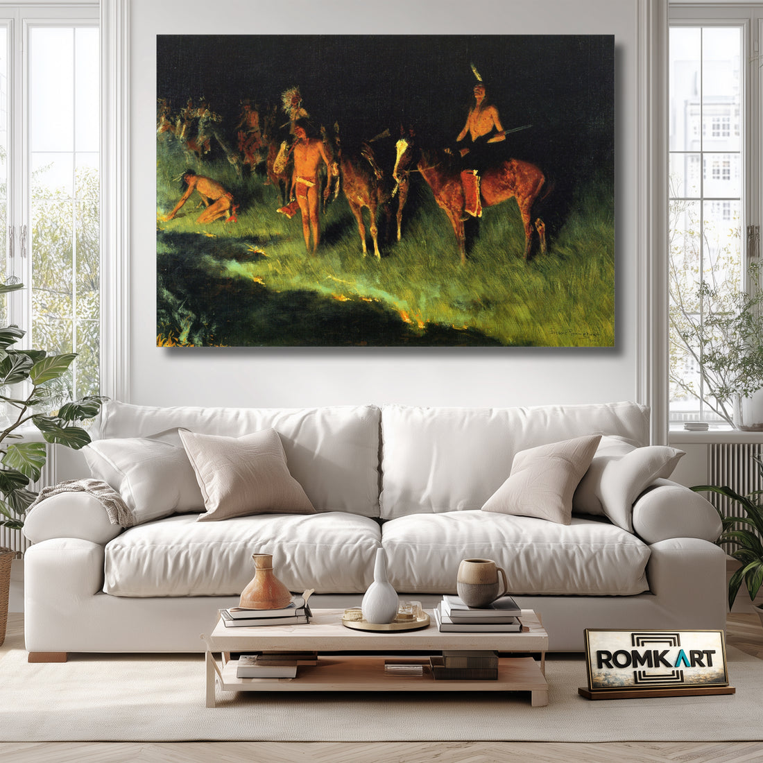 Frederic Remington The Grass Fire 1908 – Reproduction