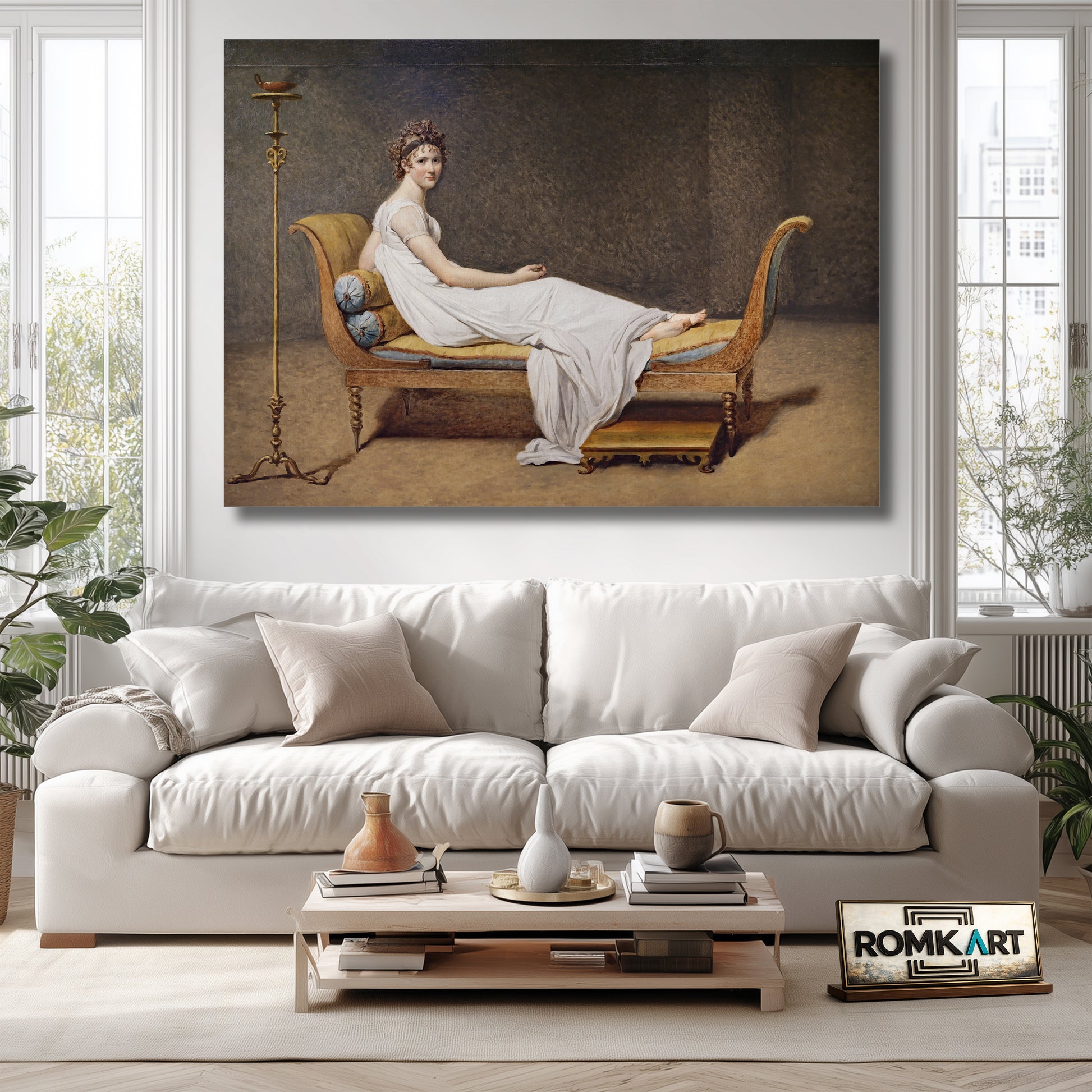 Jacques-louis David Portrait Of Madame Rcamier 1800 – Reproduction