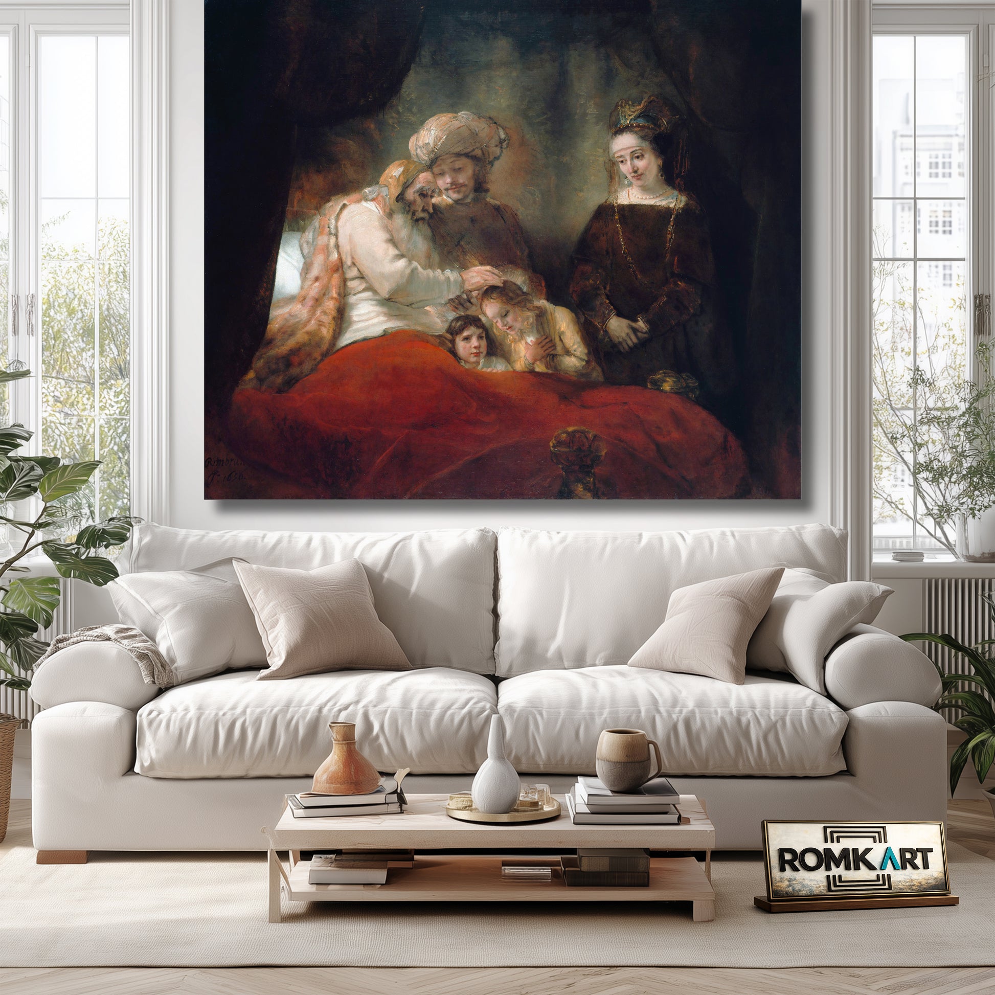 Rembrandt Jacob Blessing The Sons Of Joseph 1656 – Reproduction