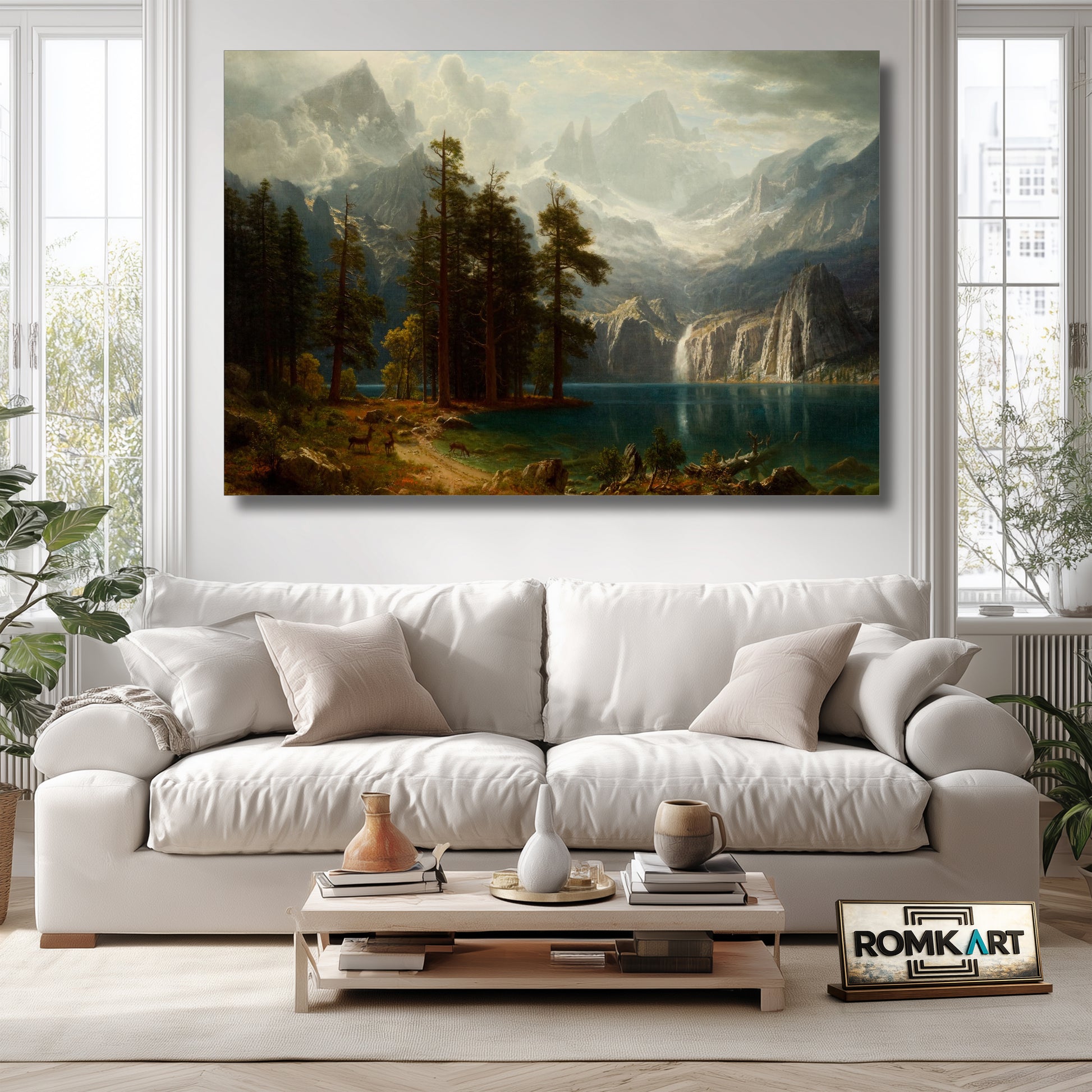 Albert Bierstadt Sierra Nevada 1871 - Reproduction by RomKart - Hand-Painted Oil Painting