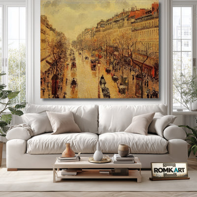 Camille Pissarro The Boulevard Montmartre Afternoon In The Rain 1897 – Reproduction