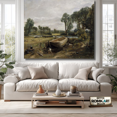 John Constable Boat-building Near Flatford Mill 1815 – Reproduction
