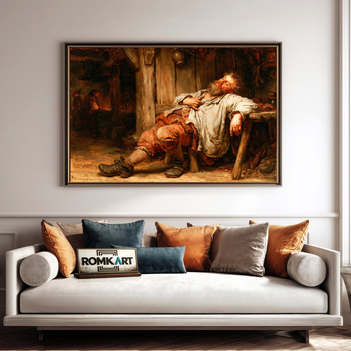 17Th Century Drunk Man Oil Painting - image 4