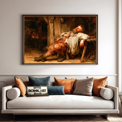 17Th Century Drunk Man Oil Painting - image 4