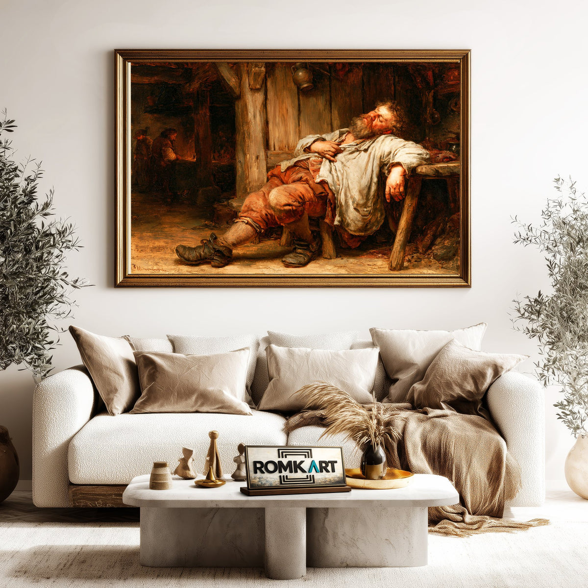17Th Century Drunk Man Oil Painting - image 5