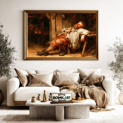 17Th Century Drunk Man Oil Painting - image 5