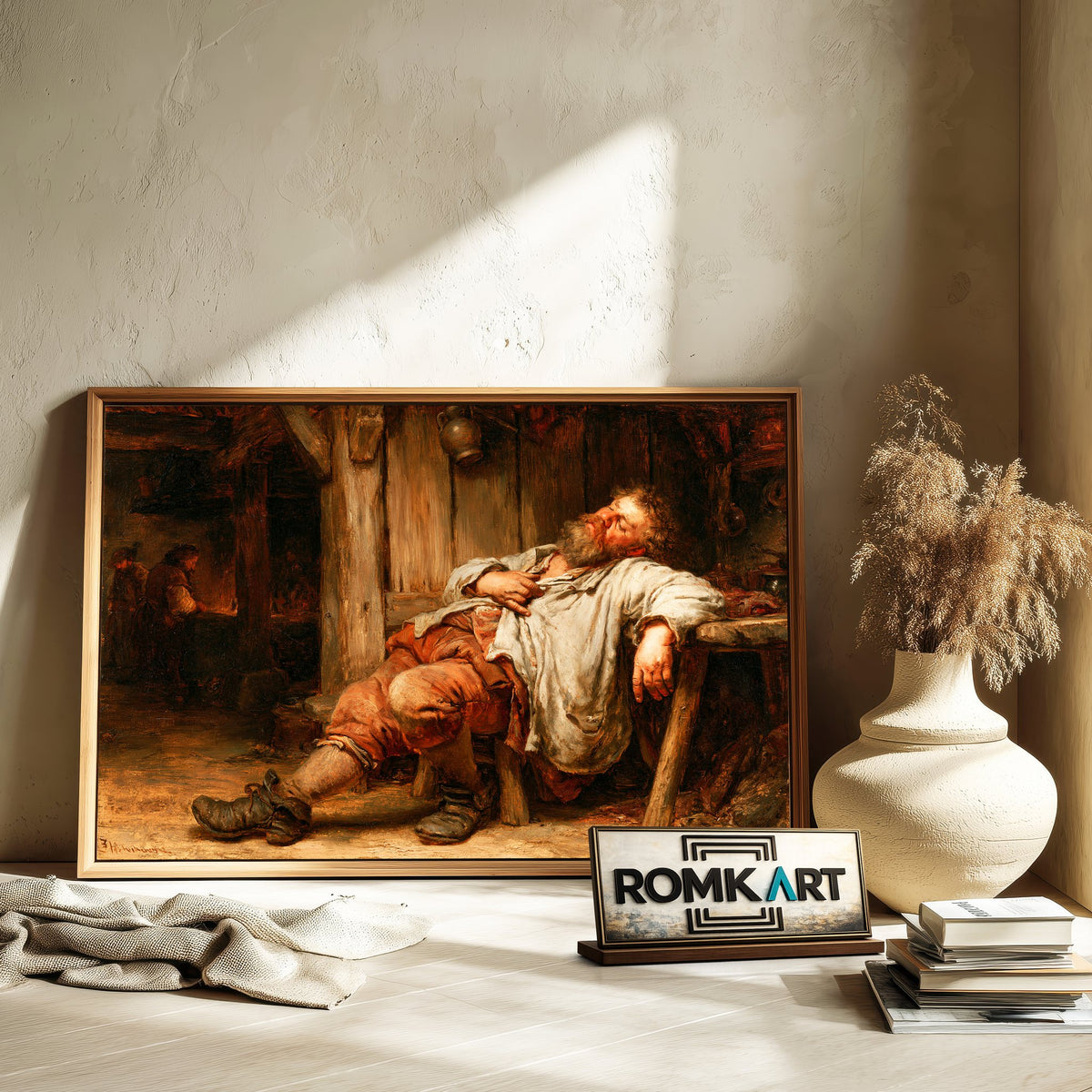 17Th Century Drunk Man Oil Painting - image 6