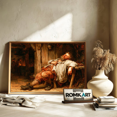 17Th Century Drunk Man Oil Painting - image 6