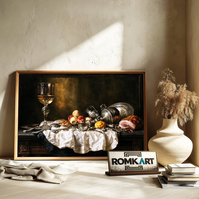 17Th Century Dutch Banquet Still Life Oil Painting - image 6