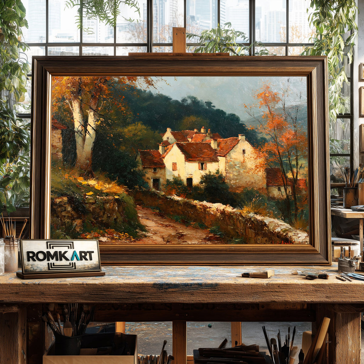 1950s French Countryside Oil Painting - image 2