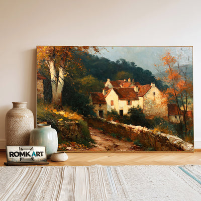 1950s French Countryside Oil Painting - image 3