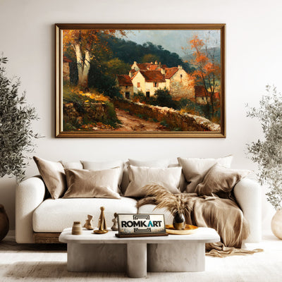 1950s French Countryside Oil Painting - image 5