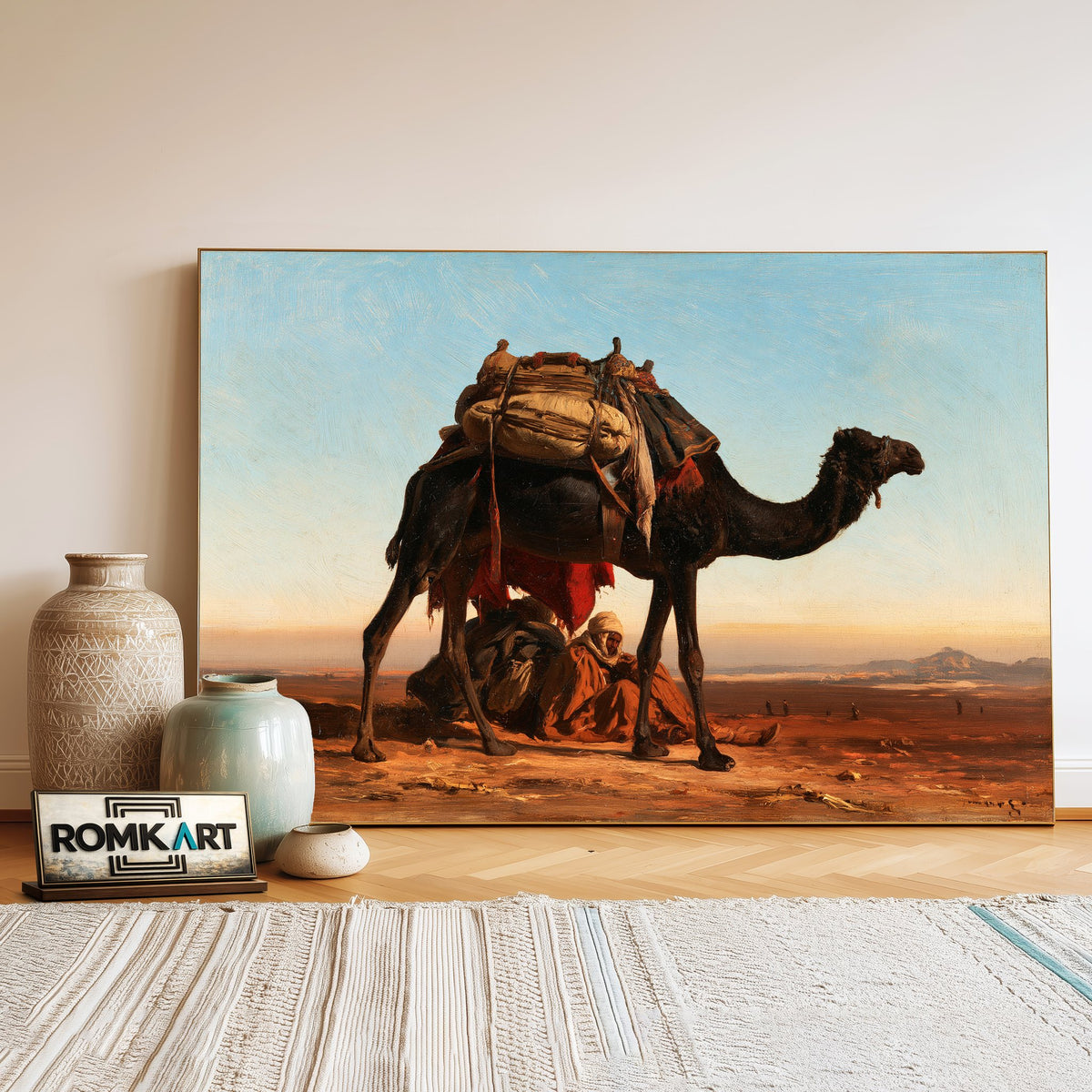 19Th Black Camel Oil Painting - image 3