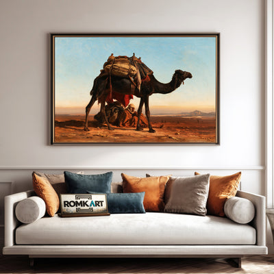 19Th Black Camel Oil Painting - image 4