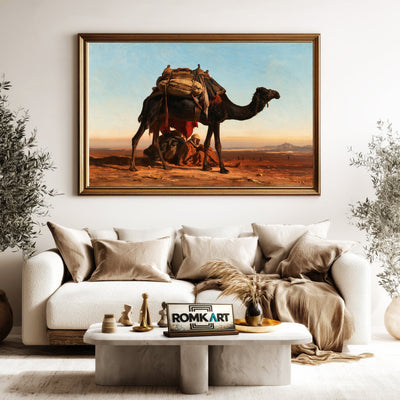 19Th Black Camel Oil Painting - image 5