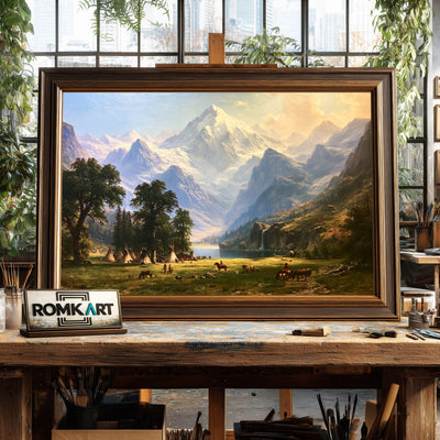 19th century American Landscape Historical Oil Painting - image 2