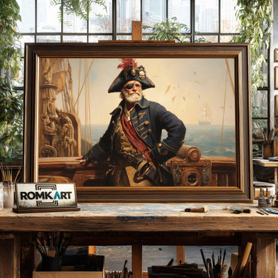 19th-Century Classical Pirate Captain Oil Painting - image 2