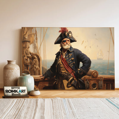 19th-Century Classical Pirate Captain Oil Painting - image 3