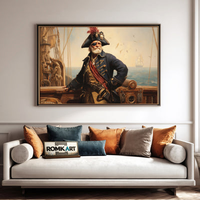 19th-Century Classical Pirate Captain Oil Painting - image 4