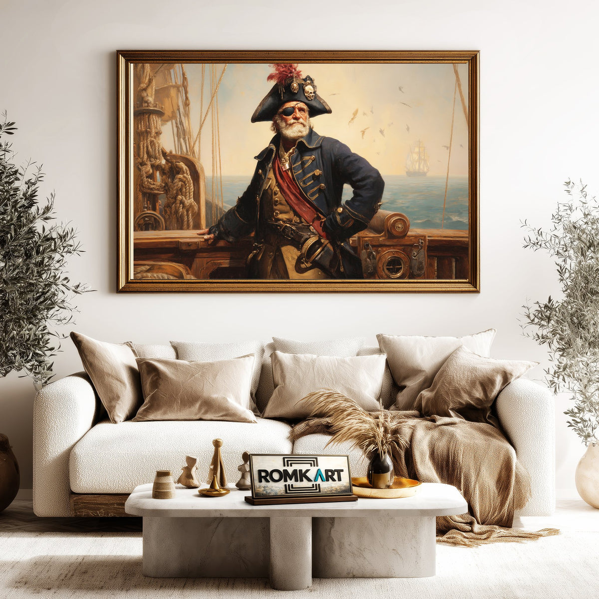 19th-Century Classical Pirate Captain Oil Painting - image 5