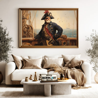 19th-Century Classical Pirate Captain Oil Painting - image 5