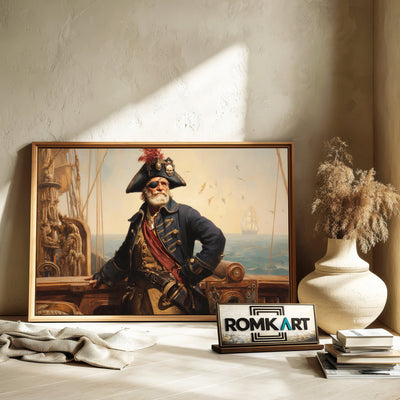 19th-Century Classical Pirate Captain Oil Painting - image 6