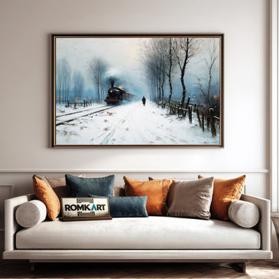 19th Century Europe Steam Locomotive Railroad Oil Painting - image 4