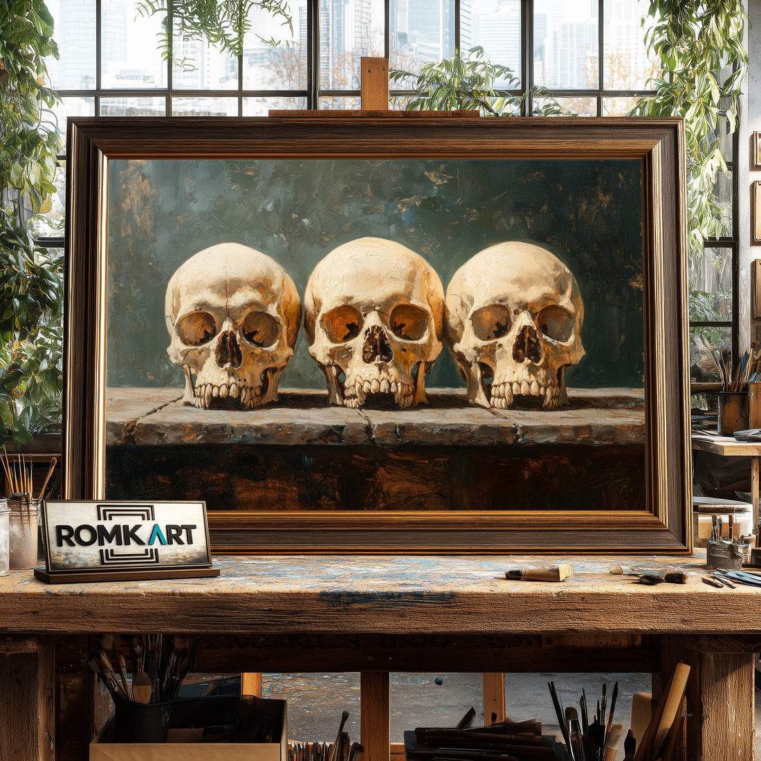 Skulls hand-painted oil painting on canvas